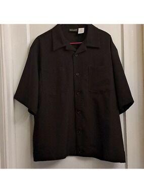 Edwards Men's  Brown Casual Button Down Shirt  With 2 Front Pockets Size XL